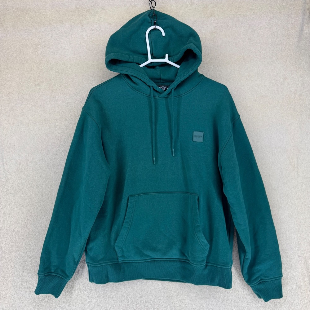 Barneys New York x Forever‎ 21 Teal Green Hoodie Sweatshirt Patch Logo Pockets